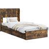 vidaXL Letto matrimoniale con contenitore e testiera, 2 pezzi, in legno composito
