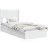 vidaXL Struttura letto con contenitore e testiera, bianco, 75 x 190 cm