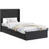 vidaXL Struttura letto con contenitore e testiera, nero, 75 x 190 cm