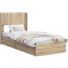 vidaXL Struttura letto con contenitore e testiera in rovere Sonoma 75 x 190 cm