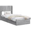 vidaXL Struttura letto con contenitore e testiera Grigio Sonoma 75 x 190 cm