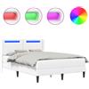 vidaXL Struttura letto con materasso bianco 120 x 190 cm in Pelle finta