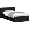 vidaXL Struttura letto con contenitore Nero 90 x 190 cm in materiale derivato dal legno