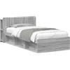 vidaXL Struttura letto con contenitore Grigio Sonoma 100 x 200 cm in materiale derivato dal legno