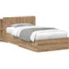 vidaXL Struttura letto con contenitore e testiera in rovere Artisan 90 x 190 cm