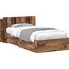vidaXL Struttura letto con contenitore in legno riciclato 90 x 190 cm in materiale composito