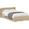 vidaXL Struttura letto con contenitore con testata in rovere Sonoma 120 x 200 cm