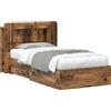 vidaXL Struttura letto con contenitore in legno riciclato 90 x 190 cm in materiale composito