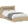 vidaXL Struttura letto con contenitore con testata in rovere Sonoma 120 x 200 cm