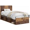 vidaXL Struttura letto con contenitore e testiera in legno di recupero 100 x 200 cm