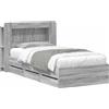 vidaXL Letto matrimoniale con contenitore e testiera, colore Sonoma grigio, 90 x 190 cm