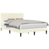 vidaXL Struttura letto con testiera color crema 120 x 200 cm in velluto