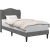 vidaXL Struttura letto con testiera Grigio scuro 90 x 200 cm Velluto