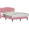 vidaXL Letto con testiera Rosa 140 x 190 cm Velluto