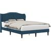 vidaXL Letto con testiera blu 160 x 200 cm Velluto
