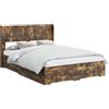 vidaXL Letto matrimoniale con contenitore e testiera in legno effetto noce tortora, 140 x 200 cm