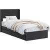 vidaXL Struttura letto con contenitore e testiera, nero, 90 x 190 cm
