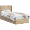 vidaXL Struttura letto con contenitore e testiera in rovere Sonoma 90 x 190 cm