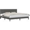 vidaXL Struttura letto con testiera Grigio scuro 180 x 200 cm in velluto