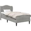 vidaXL Struttura letto con testiera, 2 pezzi, grigio chiaro, 90 x 190 cm, velluto
