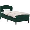 vidaXL Struttura letto con testiera, 2 pezzi, verde scuro, 90 x 190 cm, velluto