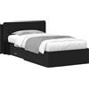 vidaXL Struttura letto con contenitore Nero 75 x 190 cm in materiale composito