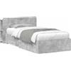 vidaXL Struttura letto con contenitore, grigio cemento, 75 x 190 cm, materiale derivato dal legno
