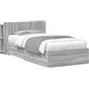 vidaXL Struttura letto con contenitore Grigio Sonoma 90 x 200 cm in materiale derivato dal legno