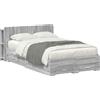 vidaXL Struttura letto con contenitore Grey Sonoma 120 x 190 cm Materiale a base di legno