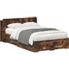 vidaXL Struttura letto con contenitore in rovere affumicato 120 x 190 cm