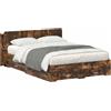 vidaXL Struttura letto con contenitore in rovere affumicato 150 x 200 cm