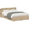 vidaXL Struttura letto con contenitore con testata in rovere Sonoma 150 x 200 cm