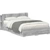 vidaXL Struttura letto con contenitore Grey Sonoma 160 x 200 cm in materiale ligneo