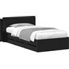 vidaXL Struttura letto con contenitore e testiera, nero, 75 x 190 cm