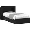 vidaXL Struttura letto con contenitore Nero 75 x 190 cm in materiale composito