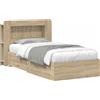 vidaXL Struttura letto con contenitore in rovere Sonoma 75 x 190 cm in materiale composito