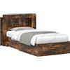 vidaXL Struttura letto con contenitore in rovere affumicato 80 x 200 cm