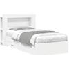 vidaXL Struttura letto con contenitore, bianco, 80 x 200 cm, materiale a base di legno