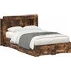 vidaXL Struttura letto con contenitore in rovere affumicato 120 x 190 cm