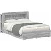 vidaXL Struttura letto con contenitore Grey Sonoma 140 x 200 cm in materiale ligneo