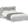 vidaXL Struttura letto con contenitore grigio cemento 150 x 200 cm in legno