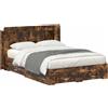 vidaXL Struttura letto con contenitore in rovere affumicato 150 x 200 cm
