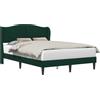 vidaXL Struttura letto con testiera Verde scuro 160 x 200 cm Velluto