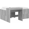 vidaXL Letto a castello con scrivania per bambini vidaXL, grigio, in legno Sonoma