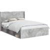 vidaXL Struttura letto con contenitore e testiera, grigio cemento, 120 x 190 cm