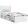 vidaXL Struttura letto con contenitore e testiera, bianco, 90 x 190 cm