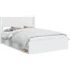 vidaXL Struttura letto con contenitore e testiera, bianco, 120 x 190 cm