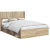 vidaXL Struttura letto con contenitore e testiera in rovere Sonoma 120 x 190 cm