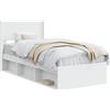 vidaXL Struttura letto con contenitore e testiera, bianco, 90 x 200 cm