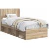 vidaXL Struttura letto con contenitore e testiera in rovere Sonoma 90 x 190 cm